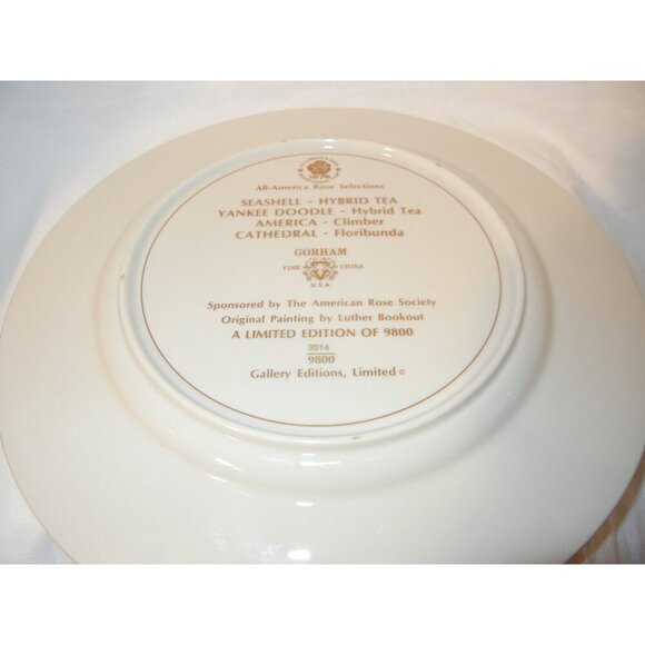 Gorham ALL AMERICAN ROSE Seashell Collector Plate 1976 floral‎ roses - Picture 2 of 6